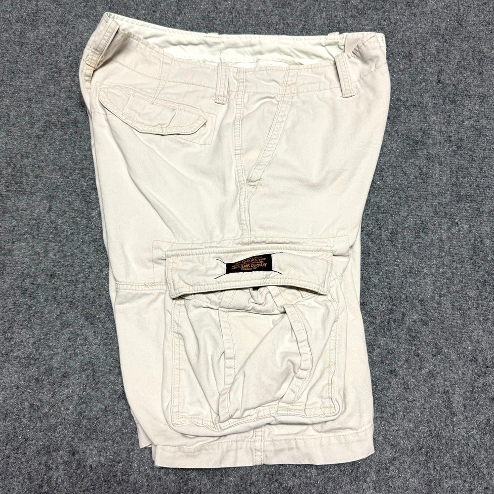 Polo Jeans Shorts Mens 32 Khaki Cargo Tan Pockets Heavyweight 90s Y2K